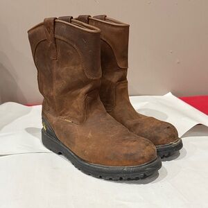 Men's Rugged Brown Leather Boots